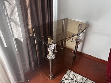 кресло стол: Тумба и подставка для телевизора, Напольная, Стекло, цвет - Серый — 2