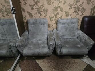 диваны трехместные: Комплект мягкой мебели, Б/у, Самовывоз — 3