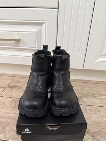 обувь рабочий: Детские кожаные сапоги/ботинки черные, размер 31 (стелька ~20,5 см — — 1