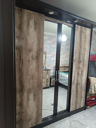 Спальные гарнитуры: Спальный гарнитур, Б/у, Комод, Кыргызстан, ДСП, Самовывоз, цвет - Коричневый — 2