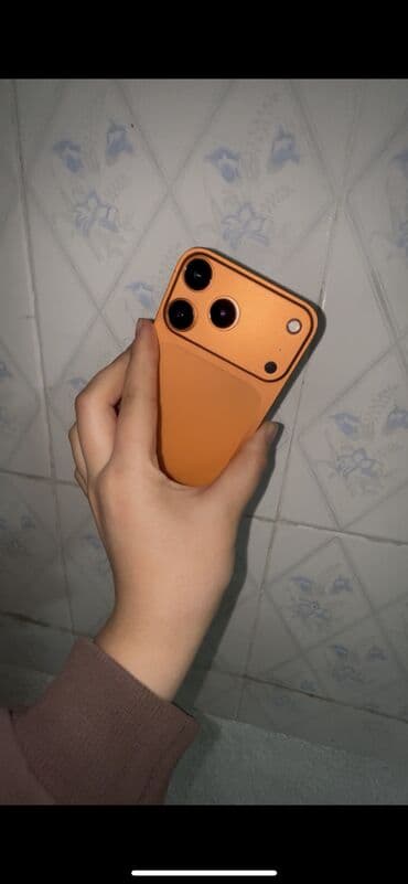 наклейка эпл: IPhone 17 Pro, Б/у, 256 ГБ, Оранжевый, Зарядное устройство, Кабель, Коробка, 100 % — 5