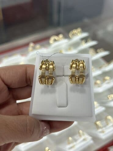 золото сережки: Серьги, Проба 585, Без вставки, Женские, Новый — 2