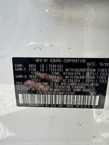 forester 2004: Subaru Outback: 2020 г., 2.5 л, Вариатор, Бензин, Кроссовер — 6