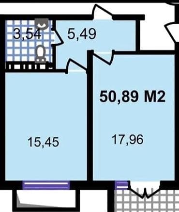 58: 1 комната, 51 м², 108 серия, 1 этаж, Готовая ПСО (под самоотделку) — 1