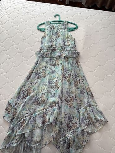 длинное платье с завышенной талией: Летний комплект одежды для девушки Состав: - Джинсовая куртка — 2