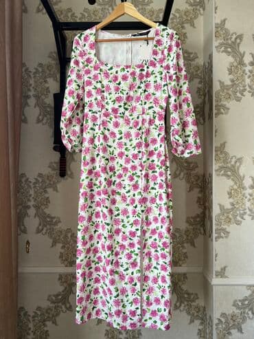 женская джинсовая одежда больших размеров: Повседневное платье, Турция, Осень-весна, Средняя модель, Полиэстер, Прямое, S — 1