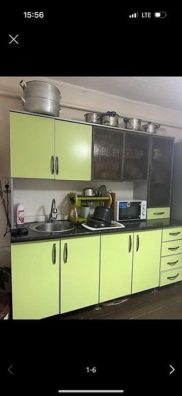 Кухонный гарнитур, цвет - Зеленый