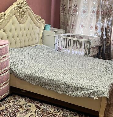 постельное бельё бишкек: Спальный гарнитур, Б/у, Двуспальная кровать, Шкаф, Тумба, Самовывоз, цвет - Бежевый — 3