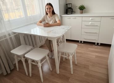 кресло барное: Кухонный стол и стул, Б/у, Самовывоз, цвет - Белый — 1