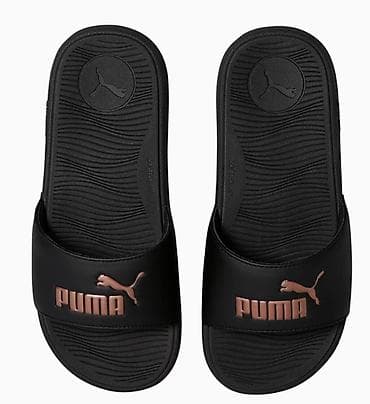 puma petronas: Шлёпанцы PUMA Popcat 20 (черные, логотип в цвете «розовое золото») — 3