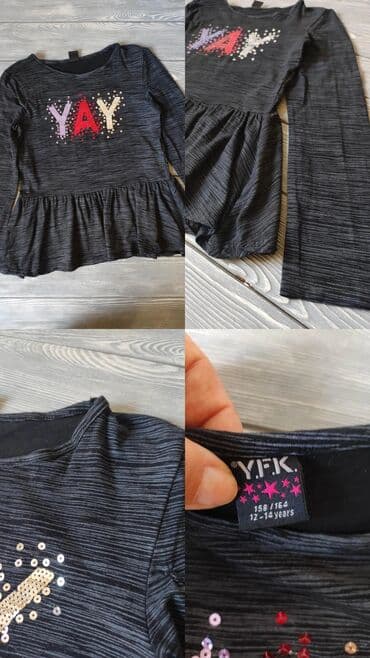 новогодний платье для девочек: Рубашка, цвет - Розовый, Б/у — 5