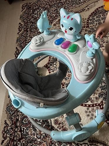 ходунки фирмы chicco: Детские ходунки Babywalker (голубые) - Круглая устойчивая база с — 2