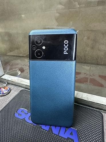 самый мощный телефон: Poco M5, Б/у, 128 ГБ, цвет - Синий, 2 SIM — 1