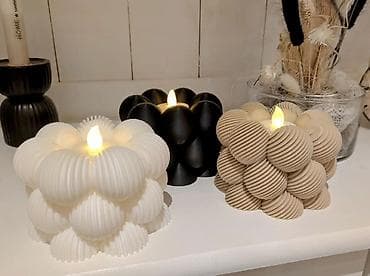 романтические свечи: Декоративные подсвечники «Bubble» с LED-таблеткой - Объёмные — 2