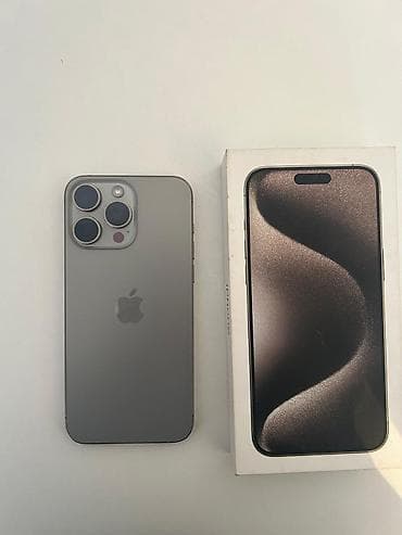 3d printer: IPhone 15 Pro Max, Б/у, Natural Titanium, Защитное стекло, Чехол, Коробка, 80 % — 1