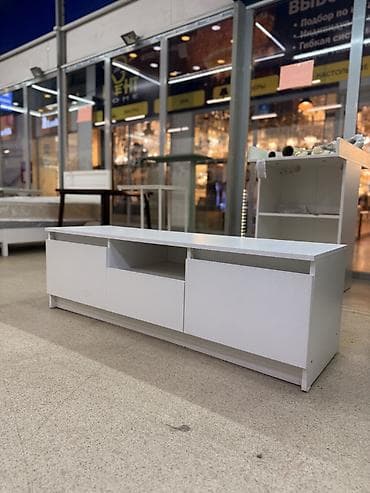 small table: Тумба под ТВ/медиацентр, белая - Низкая, удлинённая конструкция — — 3