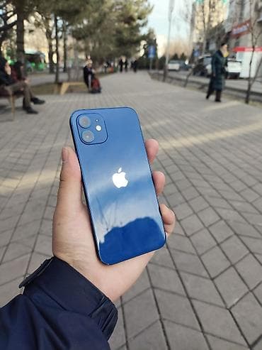 iphone d: IPhone 12, Б/у, 128 ГБ, Синий, Защитное стекло, Чехол, 78 % — 1