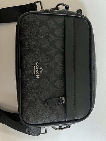 Барсетка, Coach, Материал: Комбинированный материал, Застежка на молнии, Новый