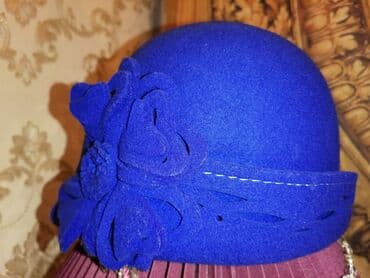 брендовые вещи оригинал: Продаю красивую, модную шляпку из фетра, василькового цвета. красивого — 1