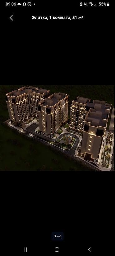 Продажа квартир: 1 комната, 52 м², Элитка, 3 этаж, Готовая ПСО (под самоотделку) — 2