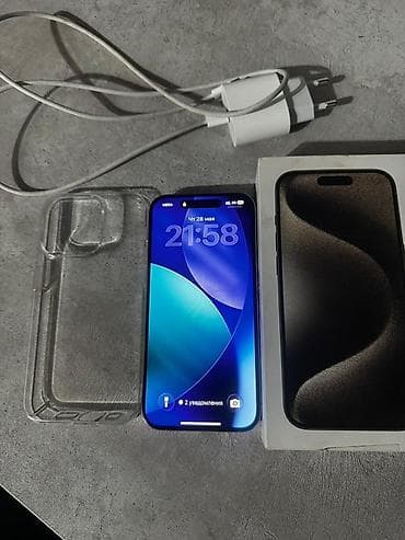 13pro 128: IPhone 15 Pro, Natural Titanium, Коробка, 93 % — 1