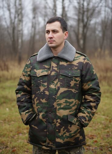продаю связи с переездом: Зимняя куртка «СПЛАВ» камуфляж (лес) - Теплая удлиненная модель с — 1