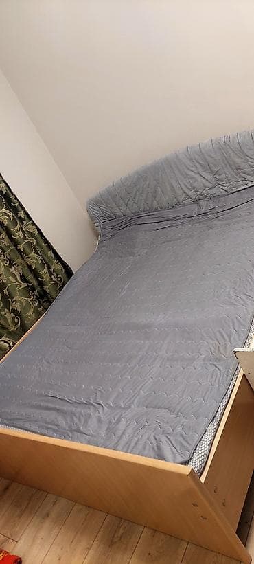 буу кухуный: Уктоочу бөлмө гарнитуру, Колдонулган, Эки кишилик керебет, Шкаф, Комод, МДФ, Өзү алып кетүү, түсү - Саргыч боз — 3