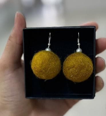 Серьги: Серьги из войлока Оригинальные серёжки из войлока. Войлочные — 7