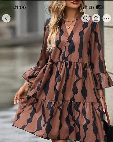 дедская одежда: Повседневное платье, Хлопок, Трапеция, Все размеры — 1