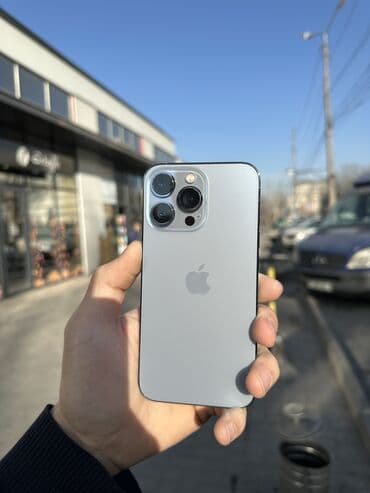 телефон алу: IPhone 13 Pro, Колдонулган, 128 ГБ, Pacific Blue, Заряддоочу түзүлүш, Коргоочу айнек, Каптама, 77 % — 1