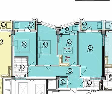 3 комнаты, 83 м², Асанбай мкр Элитка, 10 этаж, ПСО (под самоотделку) at lalafo.kg 3 комнаты, 83 м², Асанбай мкр Элитка, 10 этаж, ПСО (под самоотделку)
