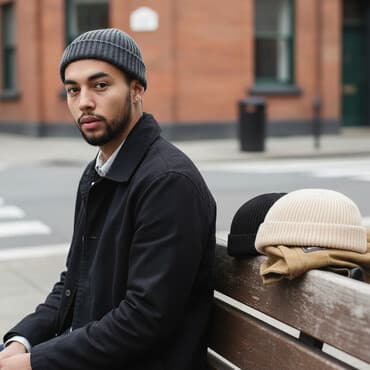 Шапка, Докер, Трикотаж, Осень-весна, Крупная вязка