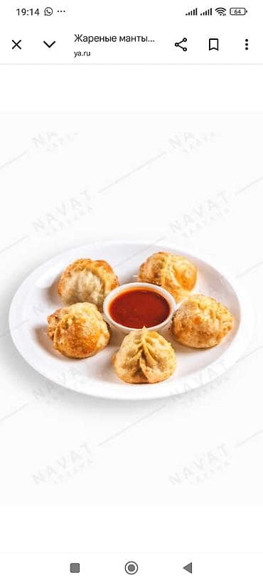 Жареные манты с соусом - Традиционные манты с сочной начинкой