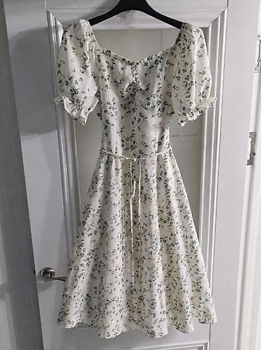 dress: Летнее платье с цветочным принтом - Цвет/принт: молочный фон с — 1
