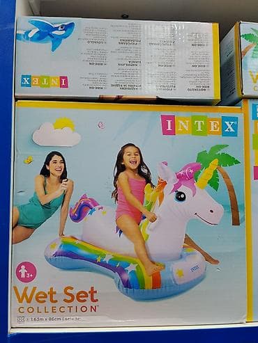 Мебель: Надувной плот-единорог Intex Wet Set Collection. - Яркий дизайн с — 1