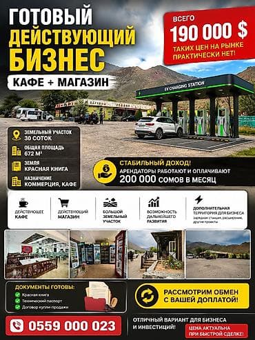 🔥 ГОТОВЫЙ ДЕЙСТВУЮЩИЙ БИЗНЕС — КАФЕ + МАГАЗИН! 💰 Цена: 190 000 $ ❗
