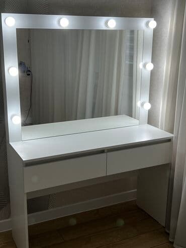 Терезелер жана комплектөөчүлөр: Туалетный столик с зеркалом и подсветкой — 2