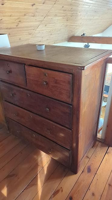 комод в спальню: Комод для одежды, Б/у, Без зеркала, Дерево, цвет - Коричневый, Самовывоз — 3