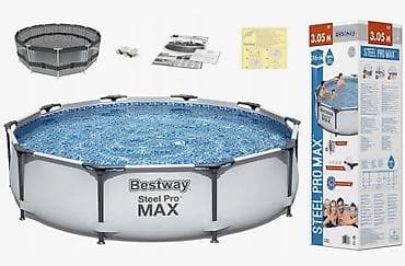 надувной лотка: Бассейн Bestway #56406 каркасный Steel Pro 305х76см. 4678 литр — 1