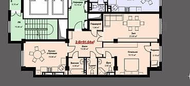 квартиры с котлована бишкек цена: 2 комнаты, 91 м², Элитка, 10 этаж, Готовая ПСО (под самоотделку) — 2