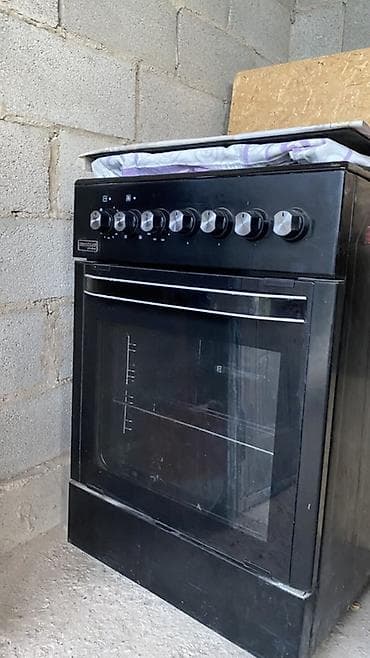 baking oven: Кухонная плита с духовкой, цвет черный. Особенности: - Тип: напольная — 2