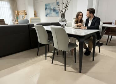 столик обеденный: Обеденный стол с керамической столешницей - Современный прямоугольный — 1