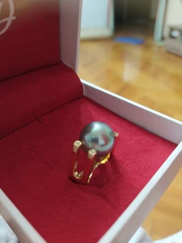 чёрное кольцо из вольфрама: Кольцо, Печатка, Проба 925, Женские, Жемчуг, Новый — 2