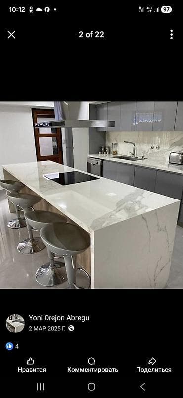 Изготовление и монтаж кухонь и столешниц из кварцевого