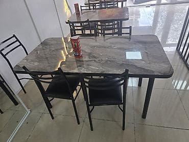 dinner table: Кухонный стол и стул, цвет - Серый — 3