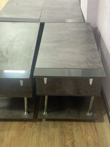 Журнальный стол, Б/у, Прямоугольный, С колесиками, цвет - Серый