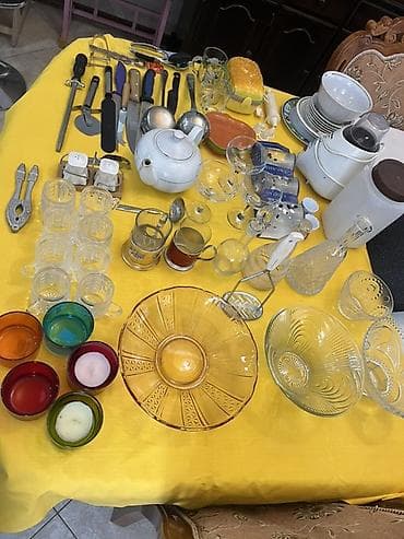 Большой набор кухонной утвари и посуды Состав (по фото): - Стеклянные