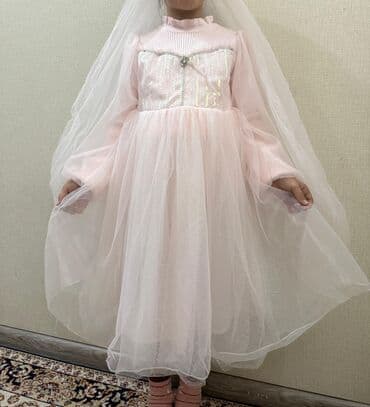 школьные формы для девочек: Детское платье, цвет - Розовый, Новый — 1