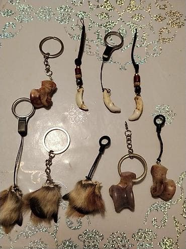 Брелоки-талисманыиз Волчих зубов коктей,,и альчикоа Состав и