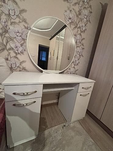 столешницы: Туалетный столик, С зеркалом, цвет - Белый, ЛДСП — 6